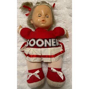 VINTAGE Collectible University of Oklahoma OU Sooners Cheerleader Doll 14"-READ